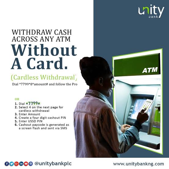 unity bank cardless withdrawal