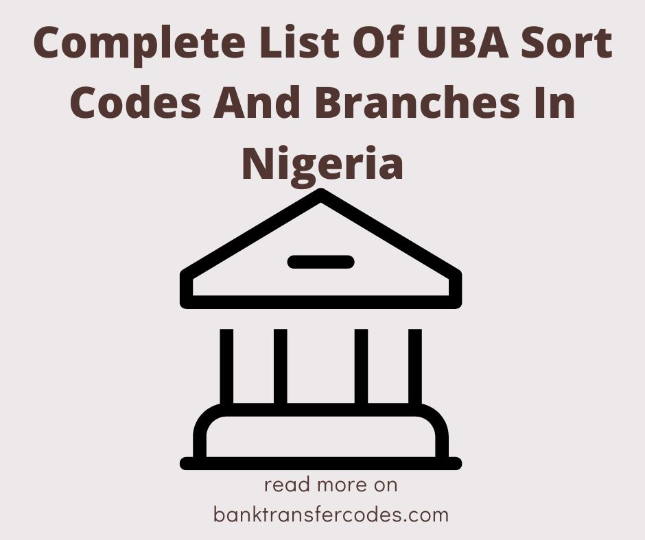 Complete List Of UBA Sort Codes And Branches In Nigeria