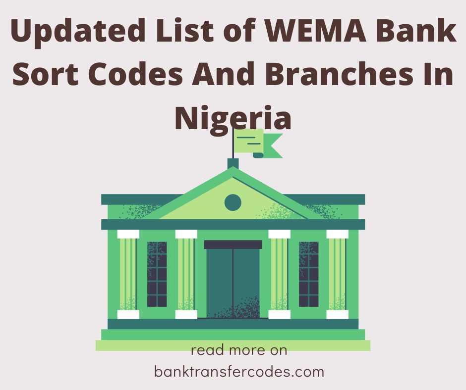Updated List of WEMA Bank Sort Codes And Branches In Nigeria