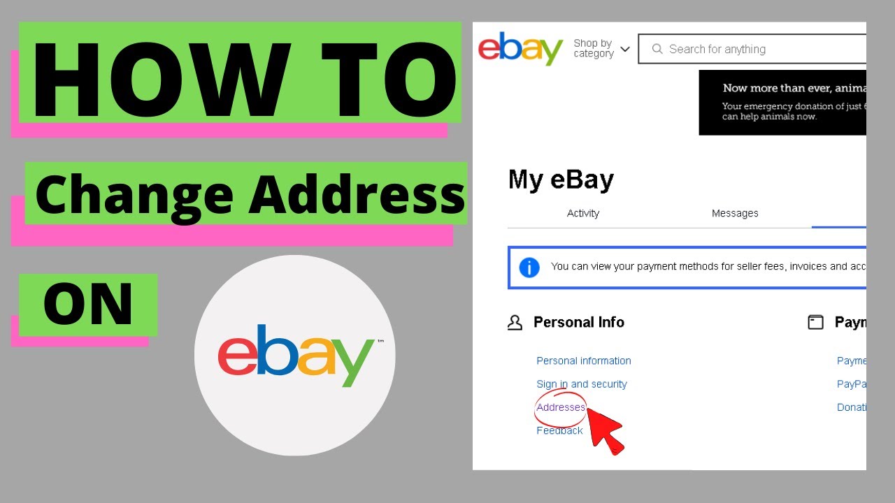 how to change shipping address on ebay