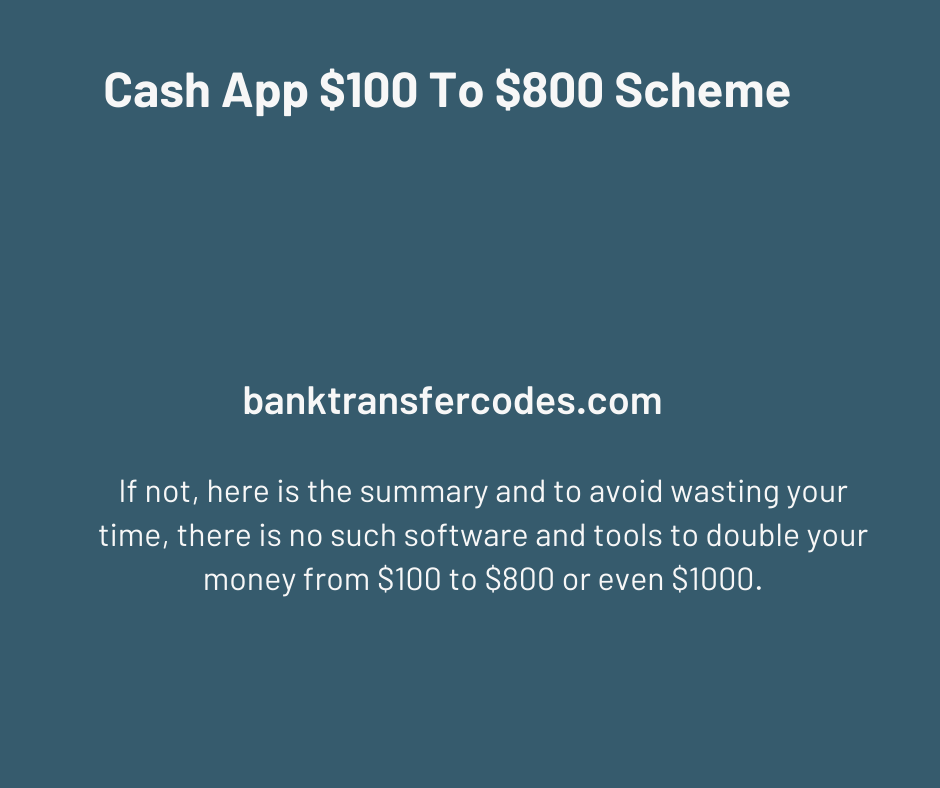 Cash App $100 To $800 Scheme