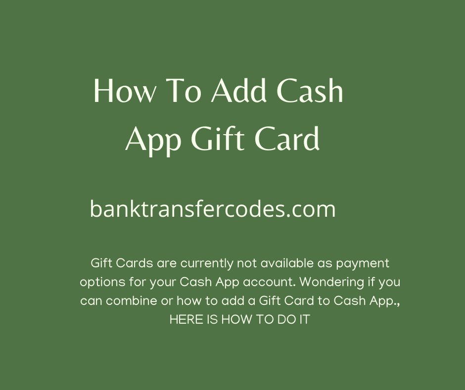 How To Add Cash App Gift Card