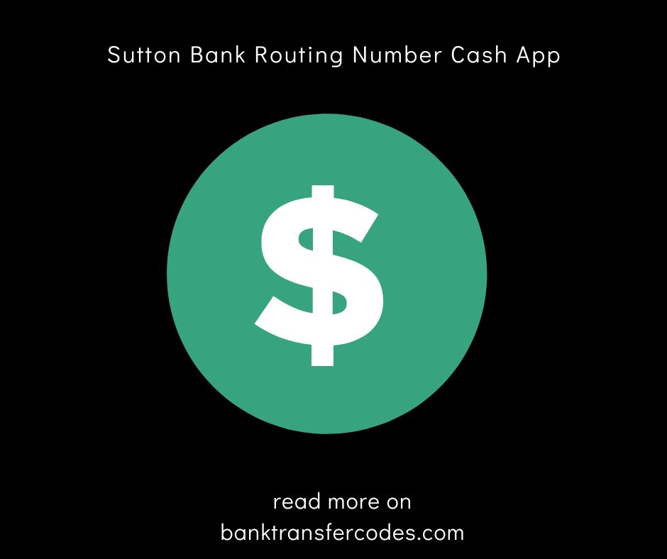 Sutton Bank Routing Number Cash App